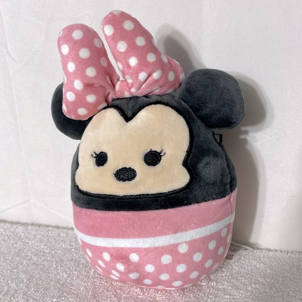 Disney Squishmallow Pink Black Polka Dot Minnie Mouse Plush Toy